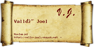 Valló Joel névjegykártya